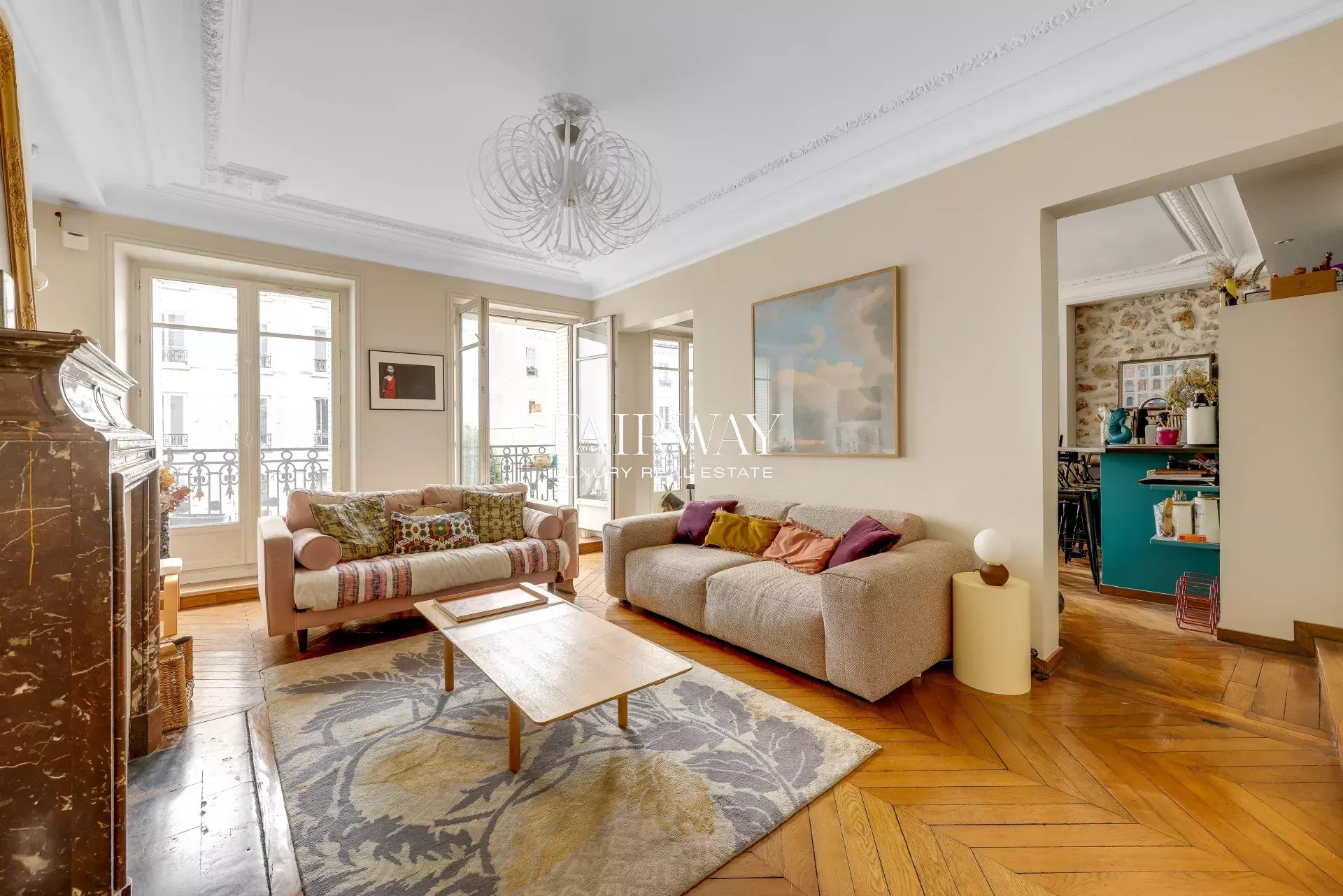 Appartement familial traversant de 114m² avec balcon et 3 chambres au cœur des Batignolles – Paris 17ᵉ