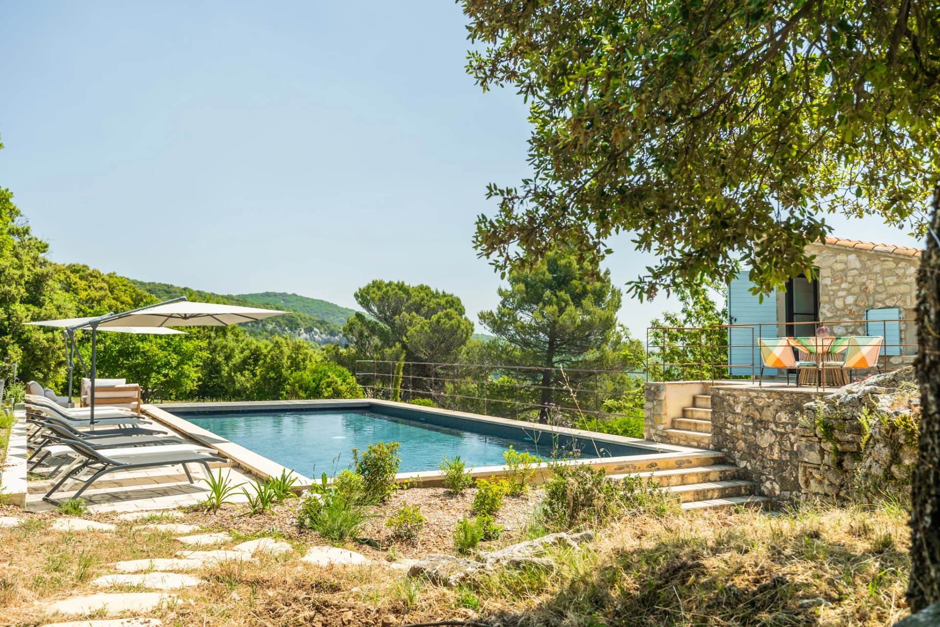 Murs - Bergerie rénovée au calme absolu avec vue sur le Luberon et grande piscine