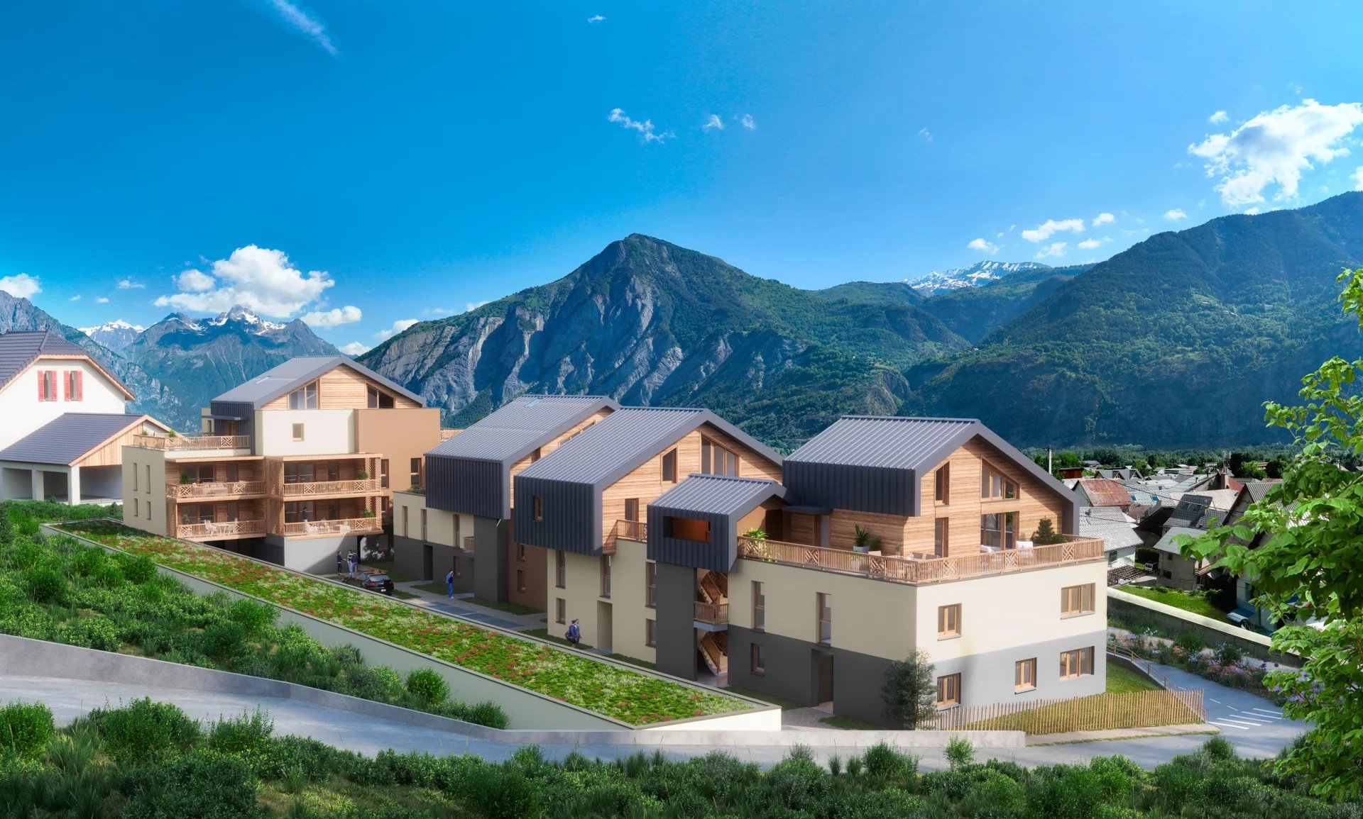 T2 avec terrasse et jardin – Programme Neuf "Horizon Alpin" à Bourg d’Oisans - Photo 2