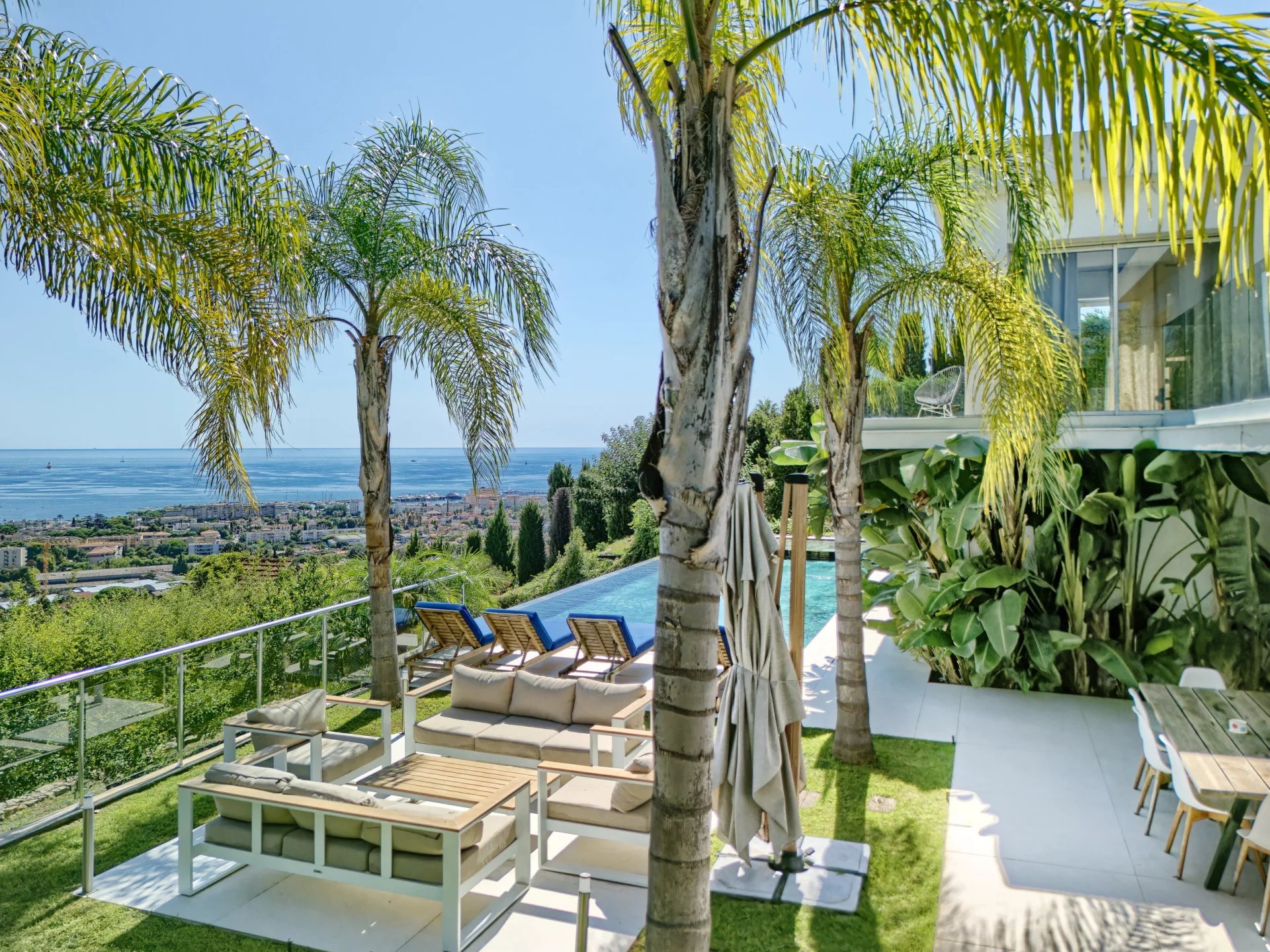 Panoramic sea view  over the Islands and Cap d'Antibes