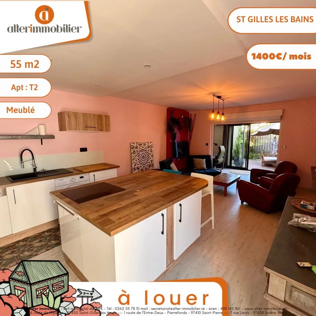 A LOUER - T2 MEUBLE - ST GILLES LES BAINS