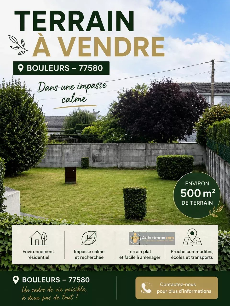 Terrain constructible 424 M2