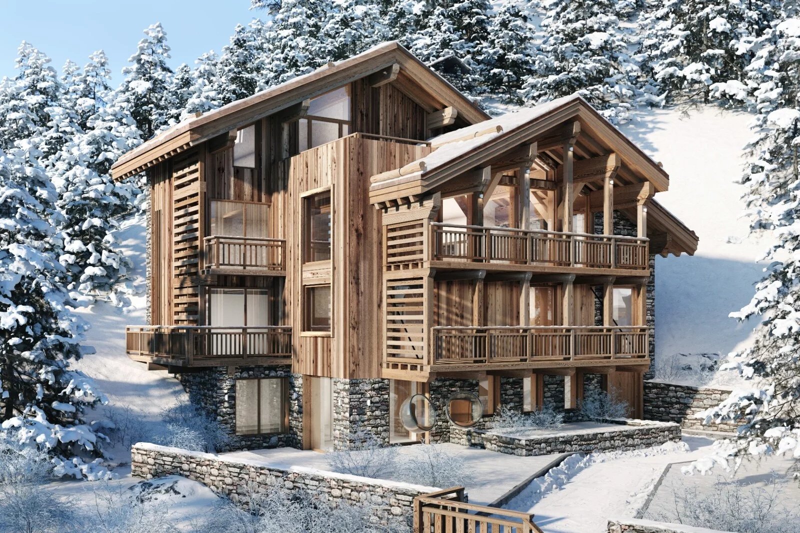 SUPERBE CHALET NEUF AVEC PISCINE - PROCHE PISTES DE SKI