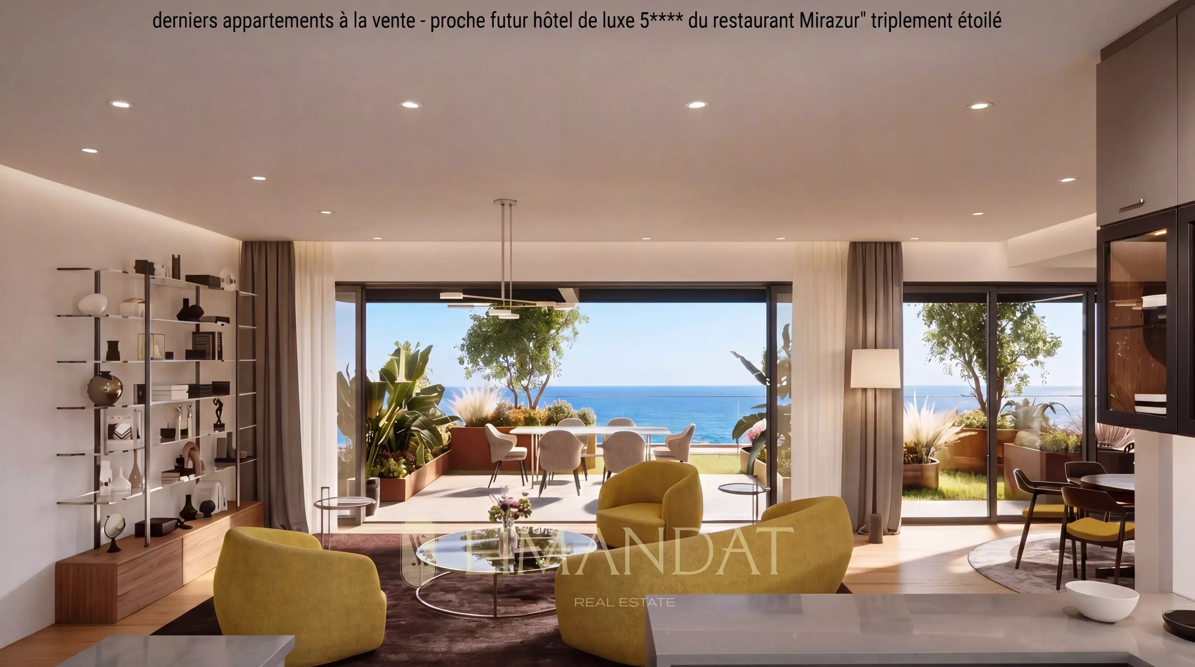 UNIQUE - 4 pièces d'exception - neuf 118 m2 terrasse 96 m2 domaine privé du futur Hôtel 5 * Restaurant Mirazur chef triplement étoilé MENTON Garavan