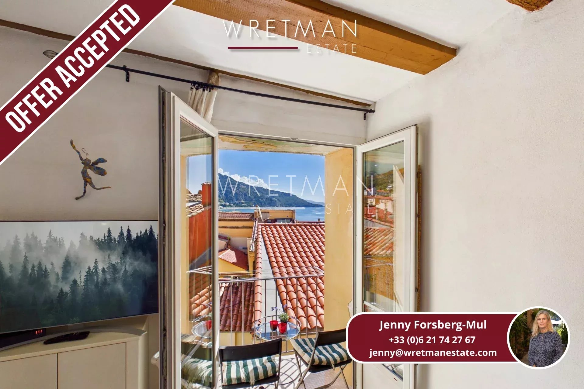 Charmant studio avec balcon et vue mer - Menton Vieille Ville