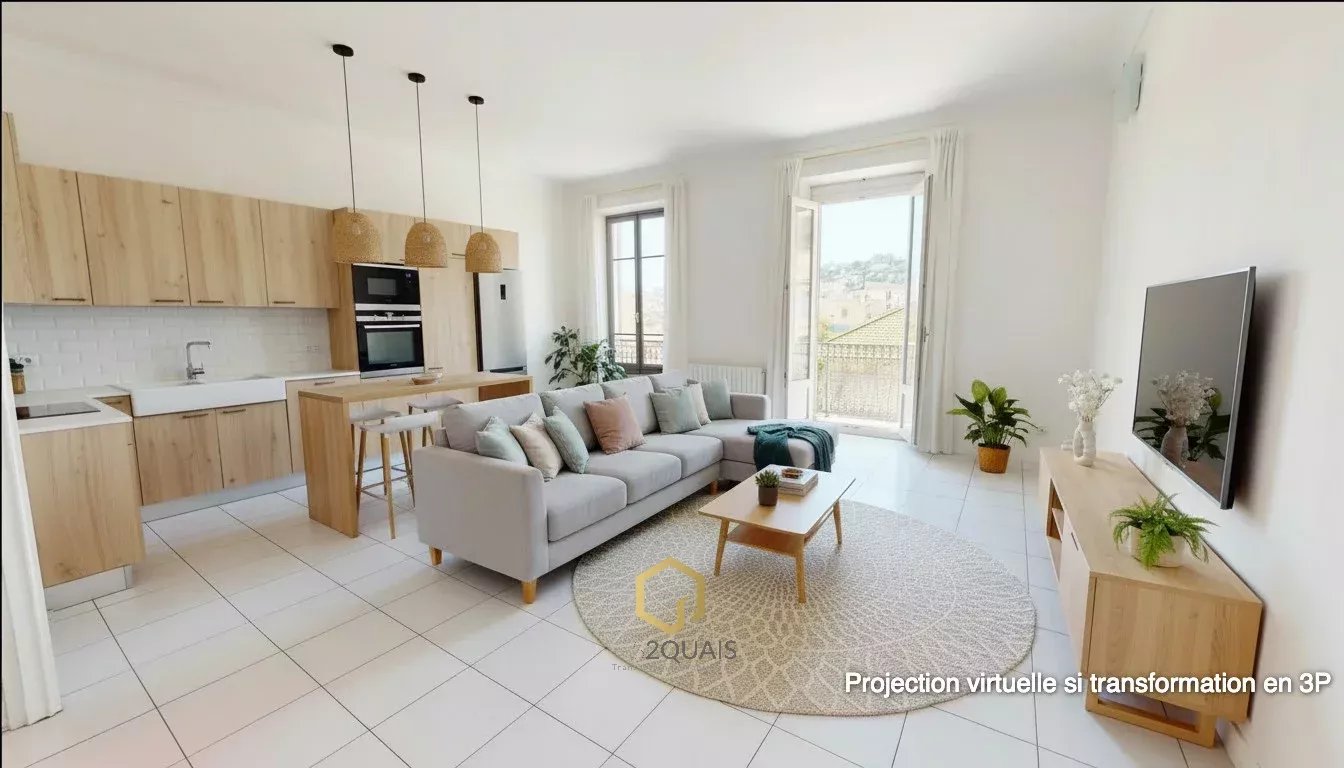 Nice Libération - Vernier 3P 63m2 - Vue dégagée - Balcon - Lumineux