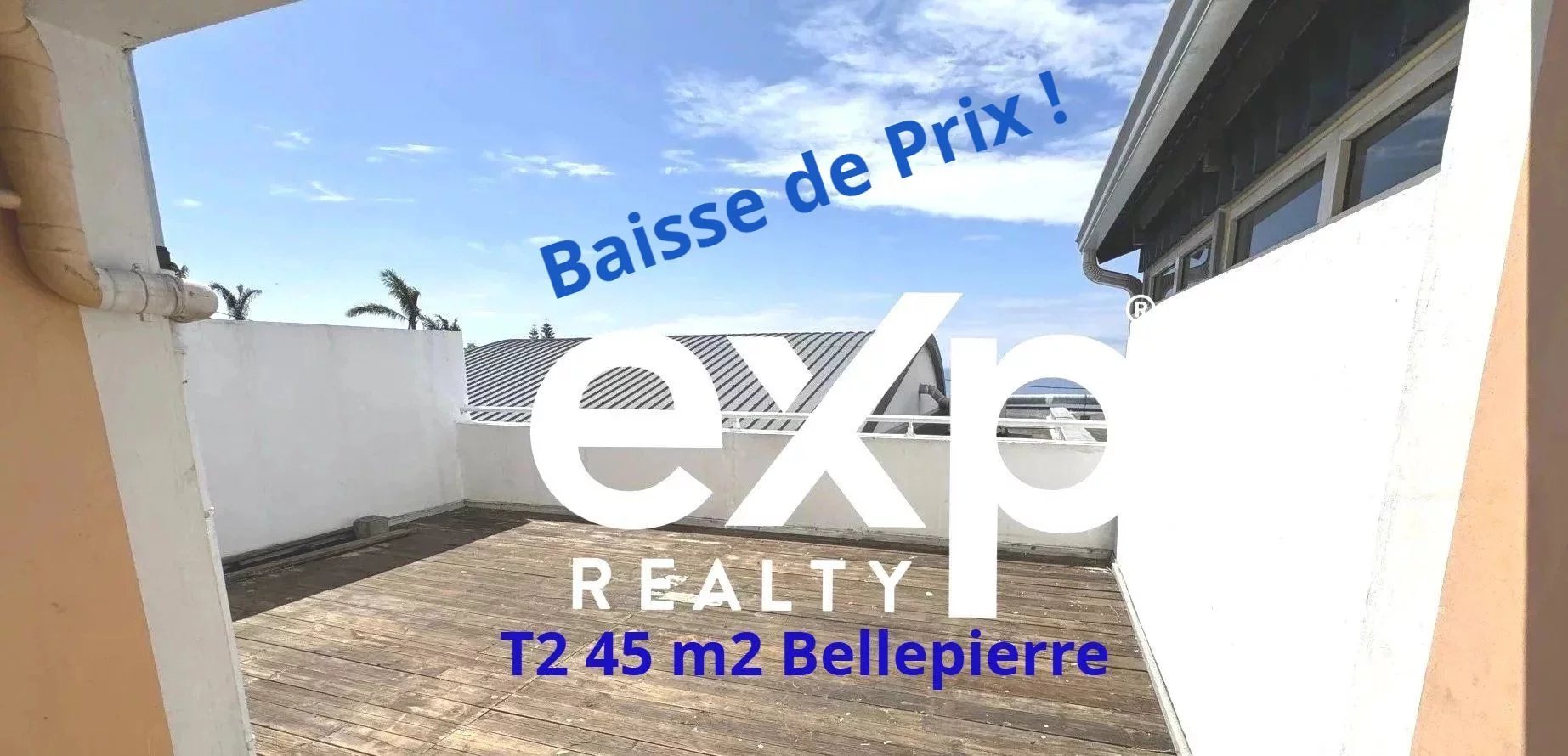 Saint-Denis, Bellepierre proche CHU, Appartement T2 56 m2 avec terrasse de 28m2