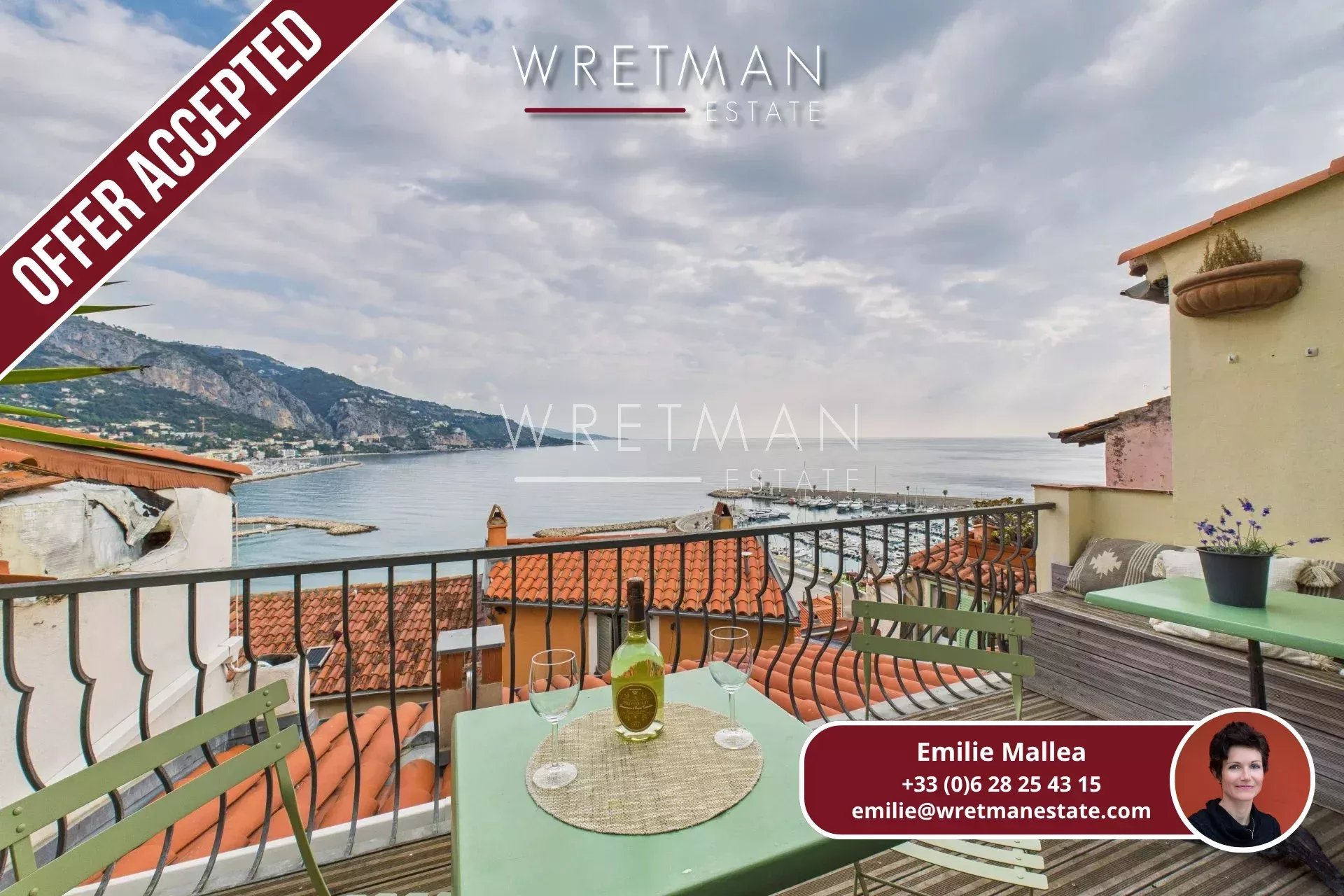 Appartement duplex + studio avec entrée indépendante, terrasse et vue mer - Menton vieille ville