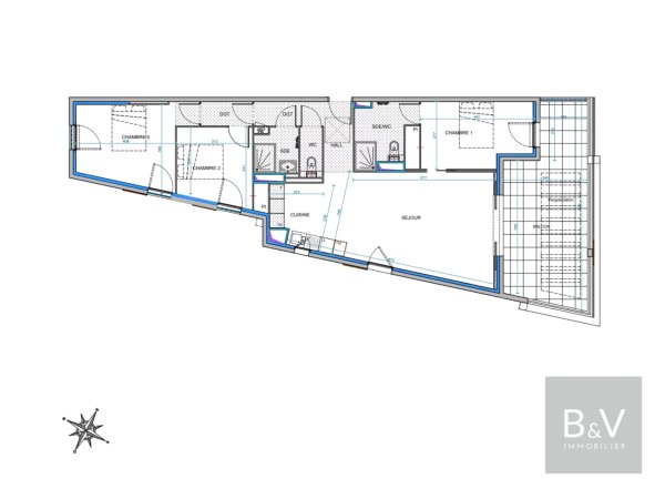 91 m² 4-room apartment with terrace and sea view — photo 4