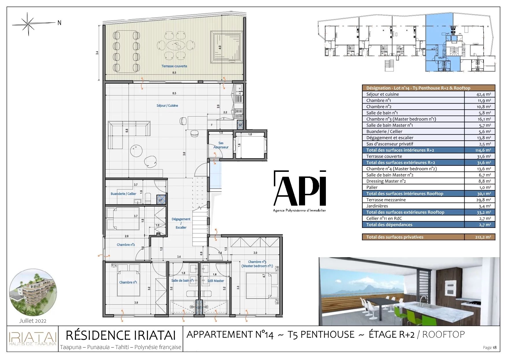 Punaauia T5 penthouse dernier etage