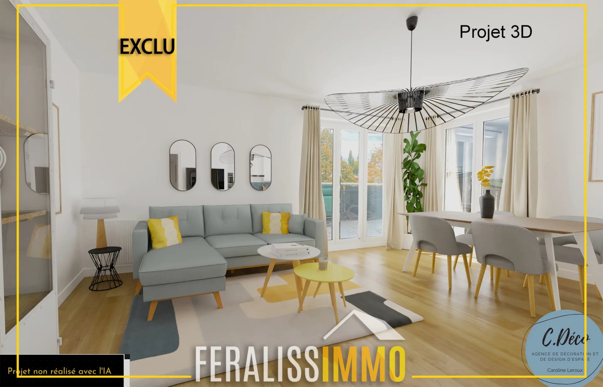 Appartement F3 avec 2 balcons et box voiture fermé en sous-s