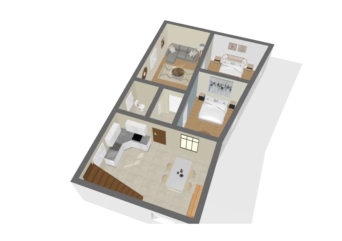 Appartement de 90,74 m² avec jardin 80 m²