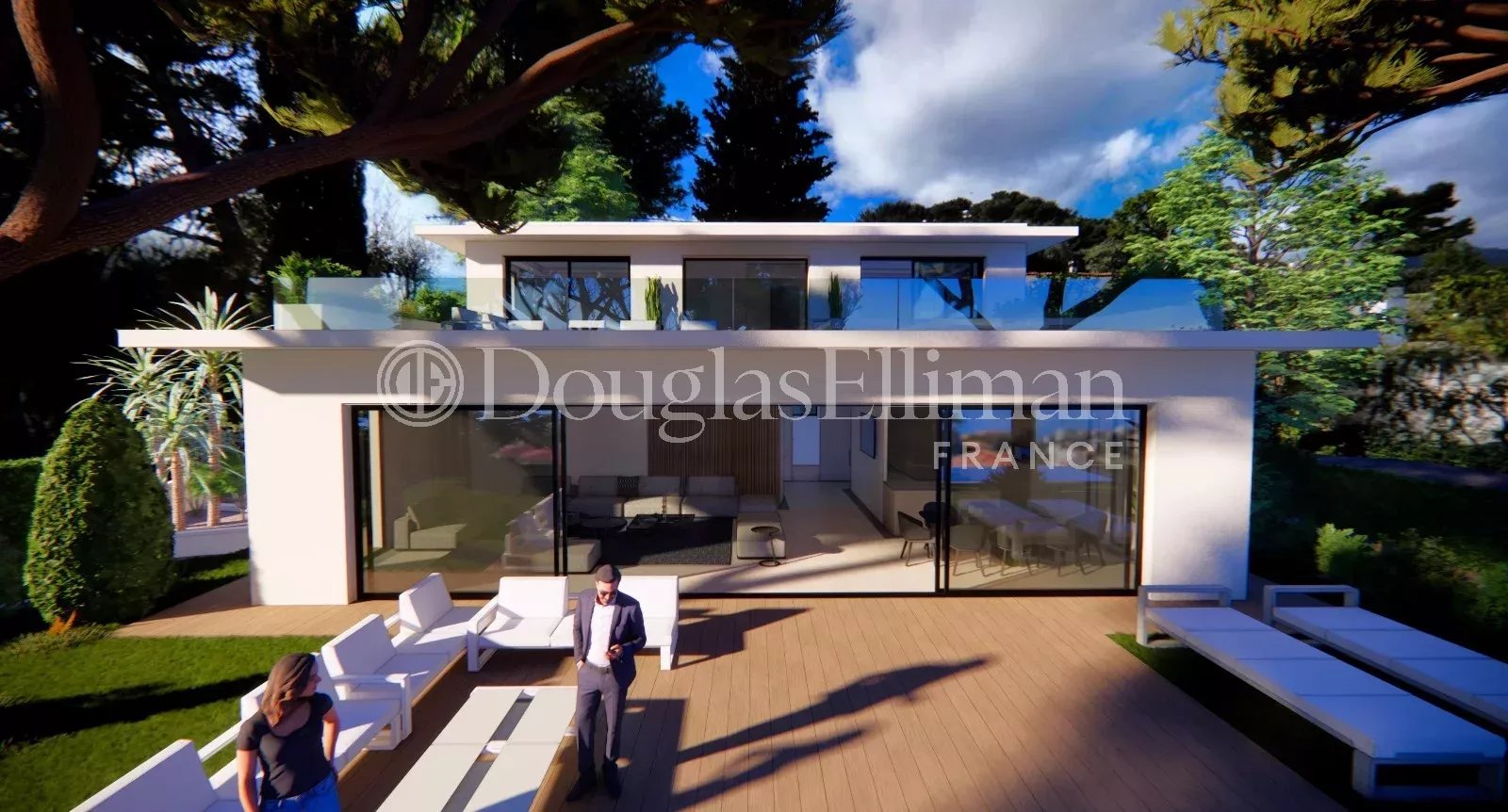 ROQUEBRUNE-CAP-MARTIN - Villa contemporaine avec vue mer dégagée.