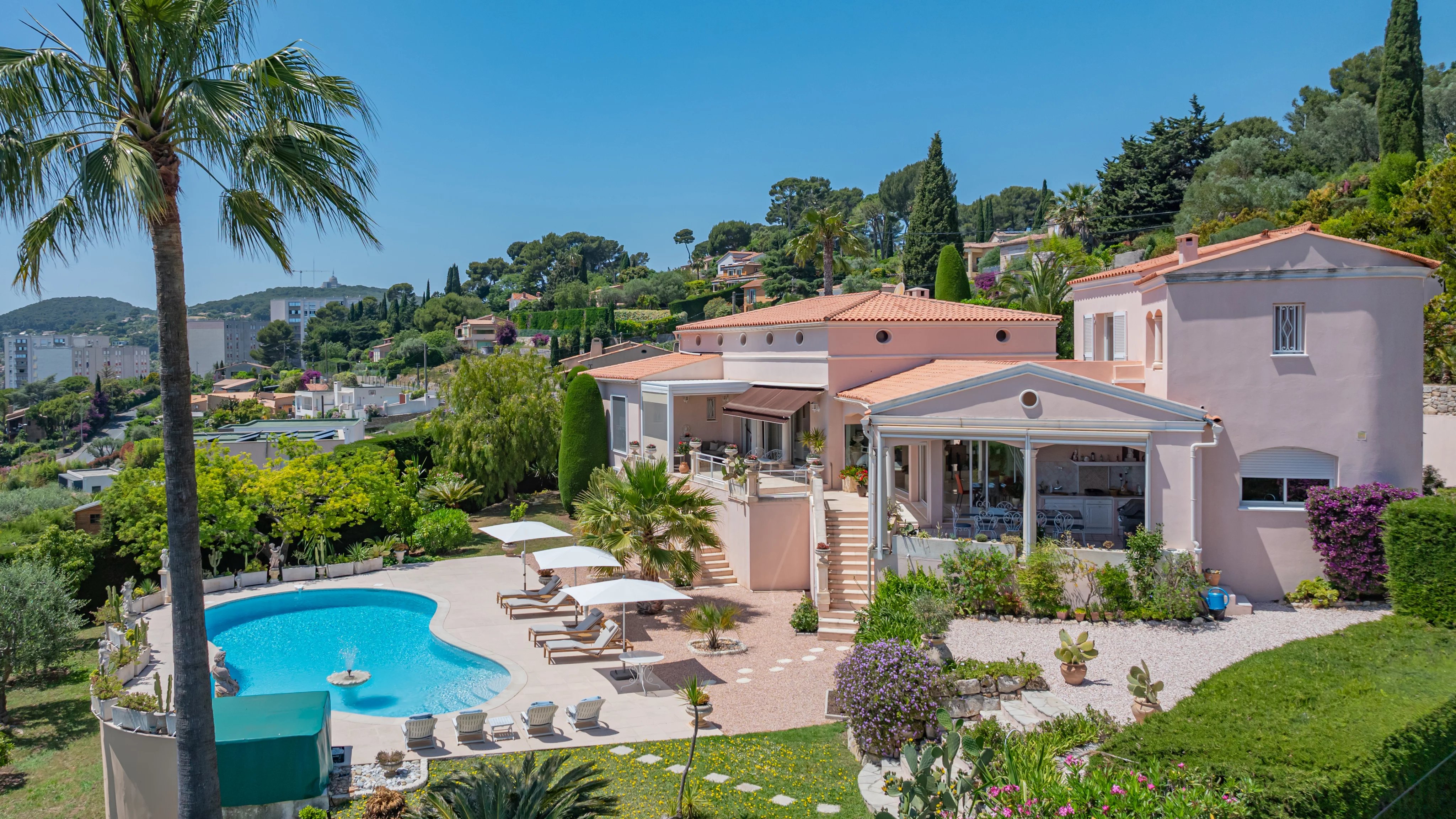 Mediterranean style villa with open sea view