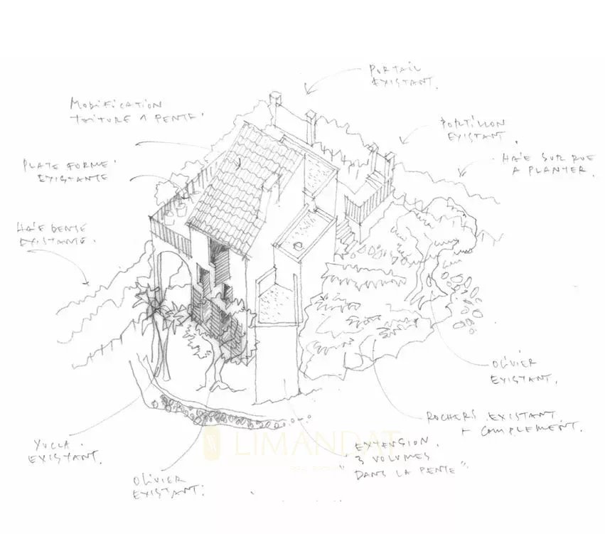 EXCLUSIVITE -– projet villa d’architecte atypique vue mer et jardin - Roquebrune Cap Martin