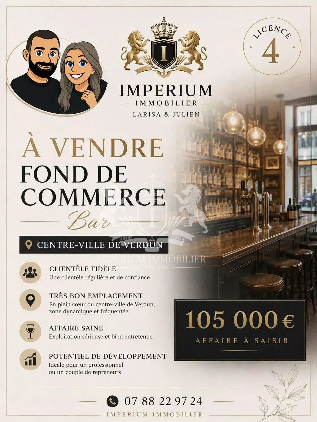 🍻 FONDS DE COMMERCE BAR À VENDRE – VERDUN 🍻