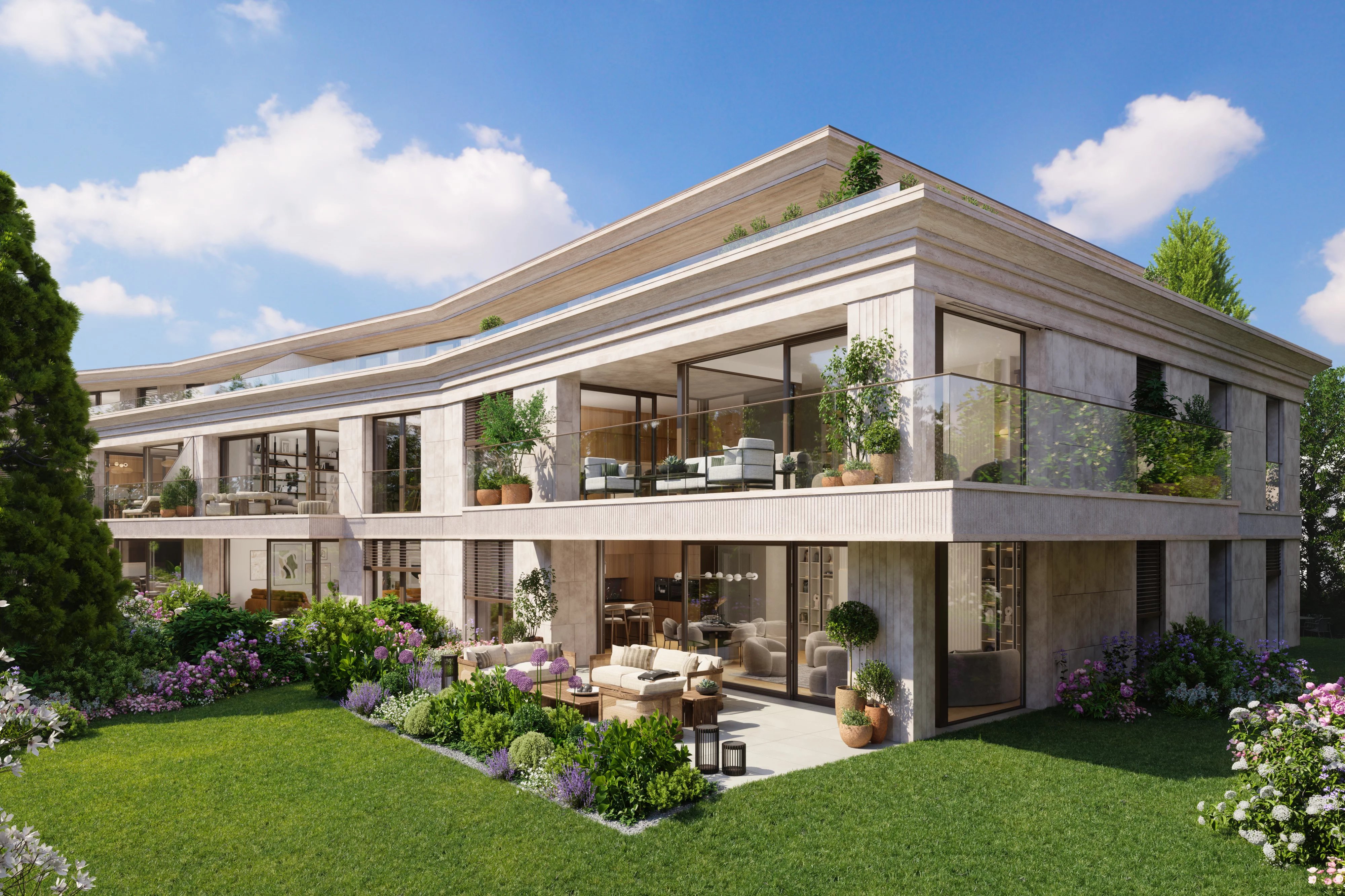 Off-plan apartment with private garden