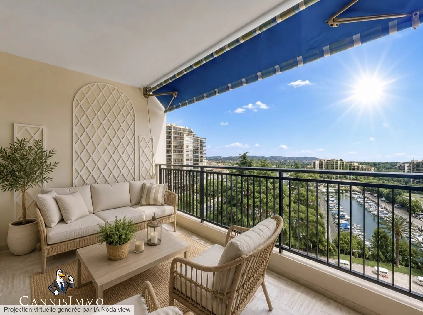 MANDELIEU EXCLUSIF !CANNES MARINA 3P VUE MER CAVE PARKING