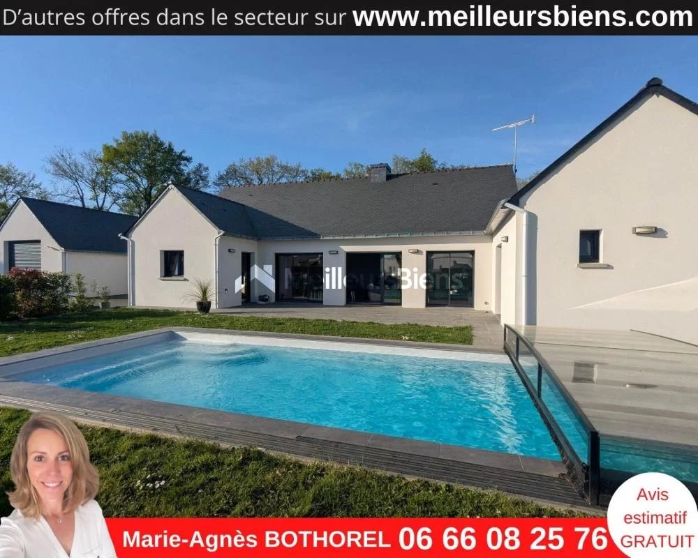 56 130 FEREL –  RARE SUR LE SECTEUR -Maison CONTEMPORAINE de PLAIN-PIED - 5 CHAMBRES - avec piscine & grand garage
