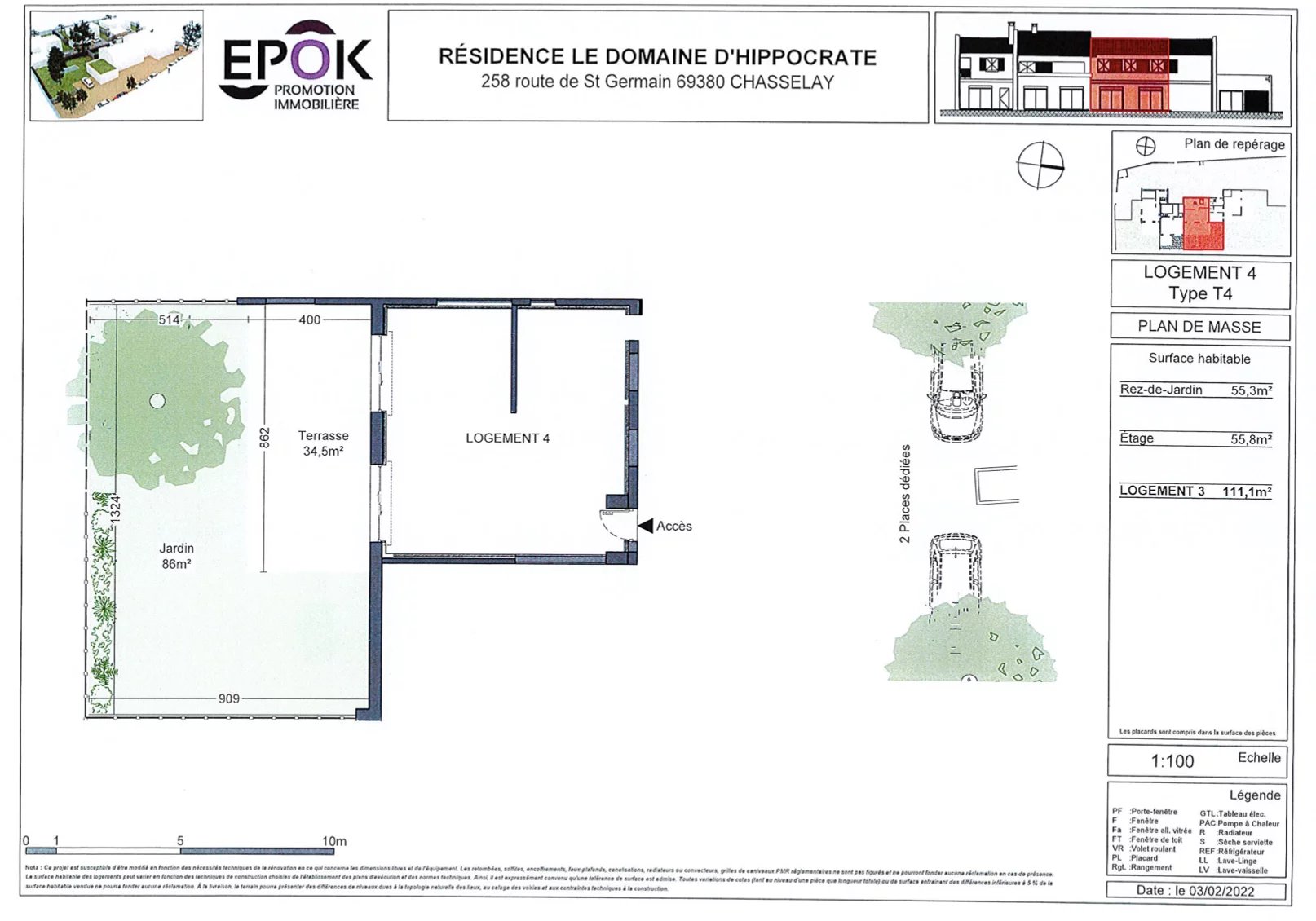 T4 duplex de 111 m² avec terrasse et jardin