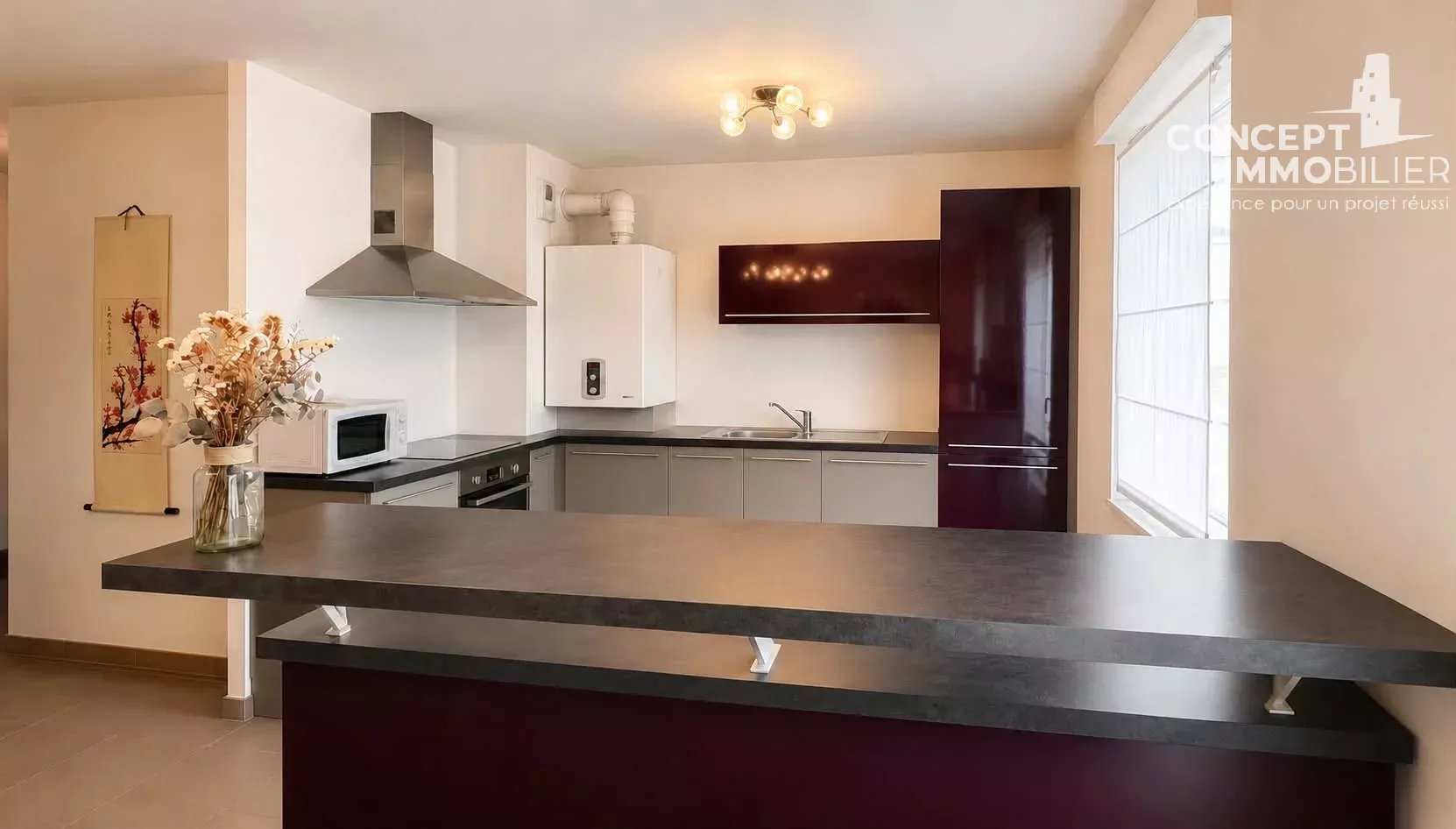Appartement F3 à vendre, balcon,  box en sous sol