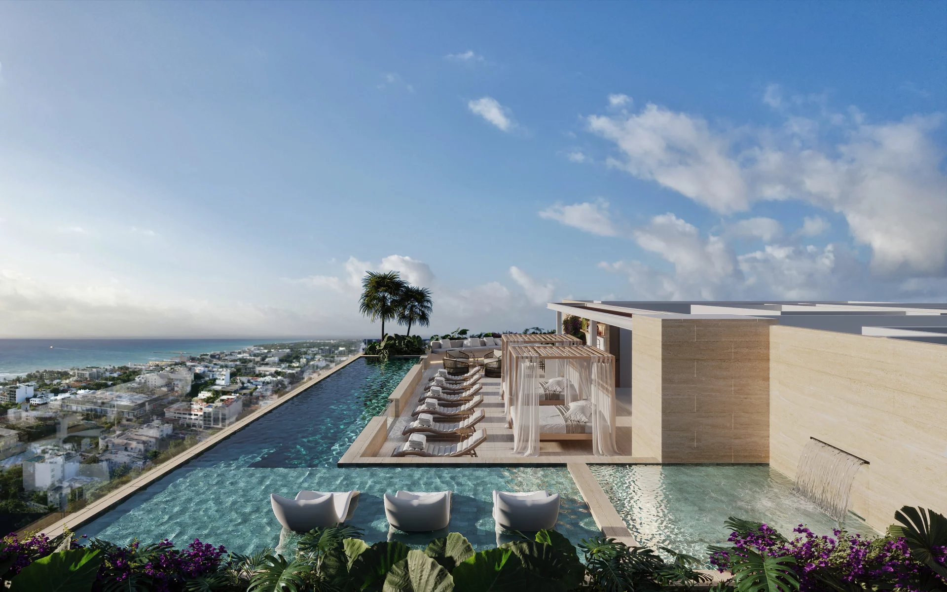 Venta de departamento de 1 recámara exclusivo | Rooftop panorámico y spa de lujo | Centro de Playa del Carmen