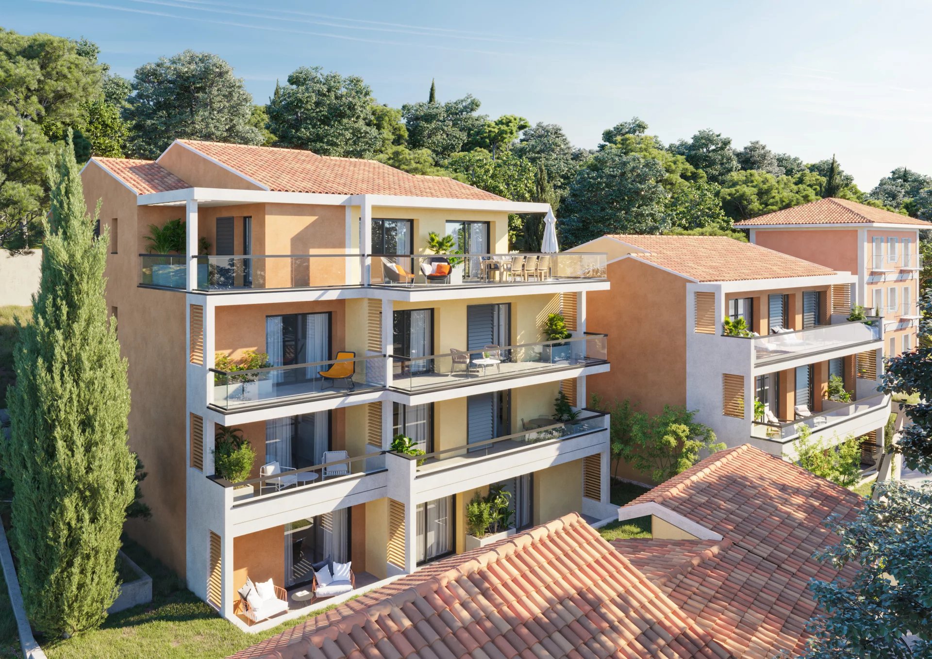 Prestiguous residence with panoramic seaview - 2 Room apartments La Turbie