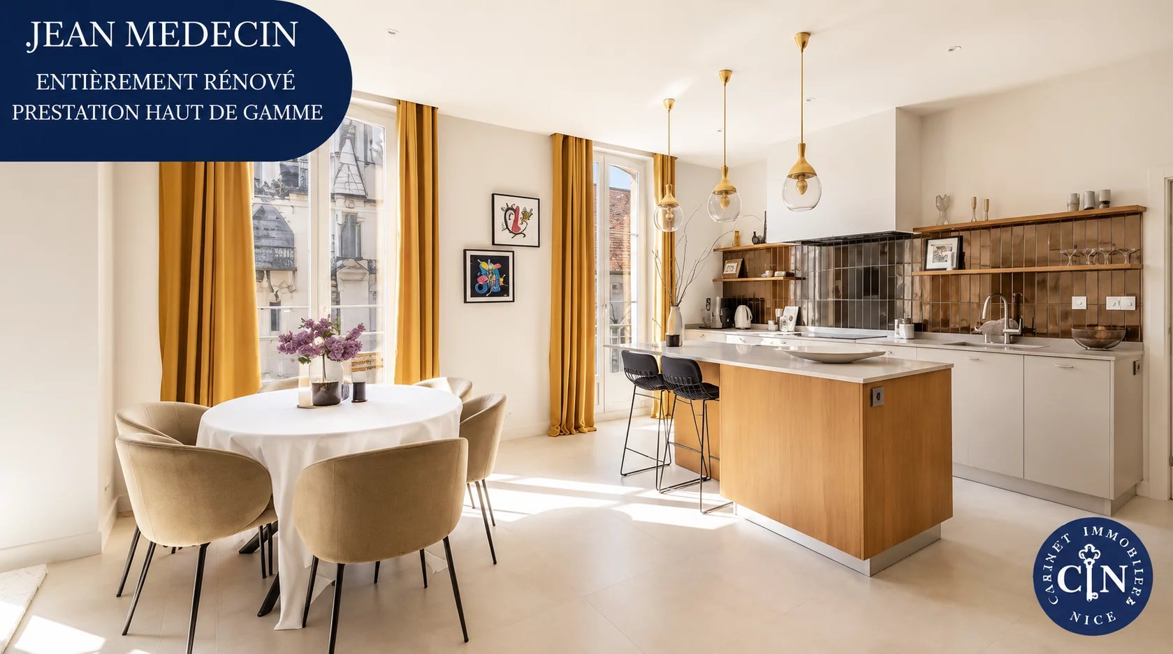 3 pièces 93 m² - Vue cathédrale plein sud - Jean Médecin