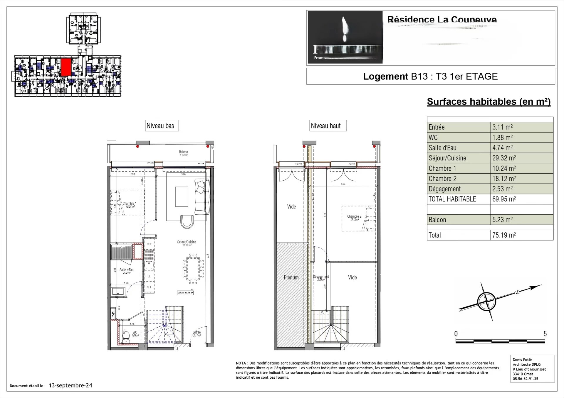 DUPLEX T3 73m² avec balcon - CENTRE VILLE