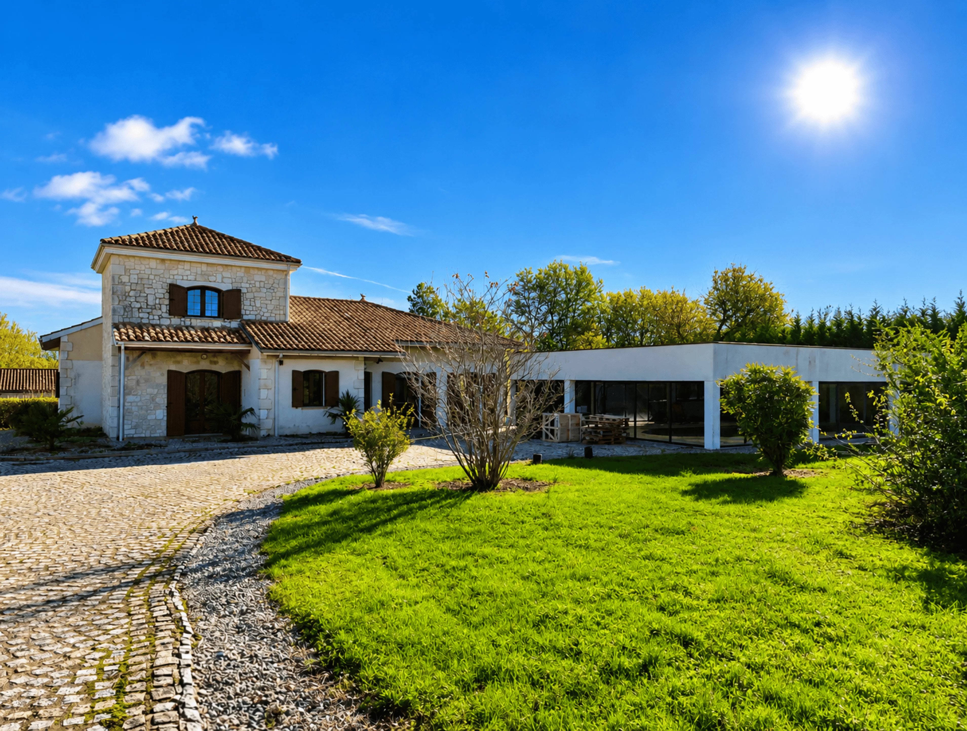 A modern family home and indoor swimming pool
