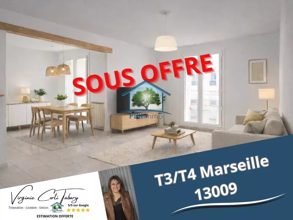 T3 traversant – dernier étage – volumes – luminosité – Marseille 9e (Square La Pauline)