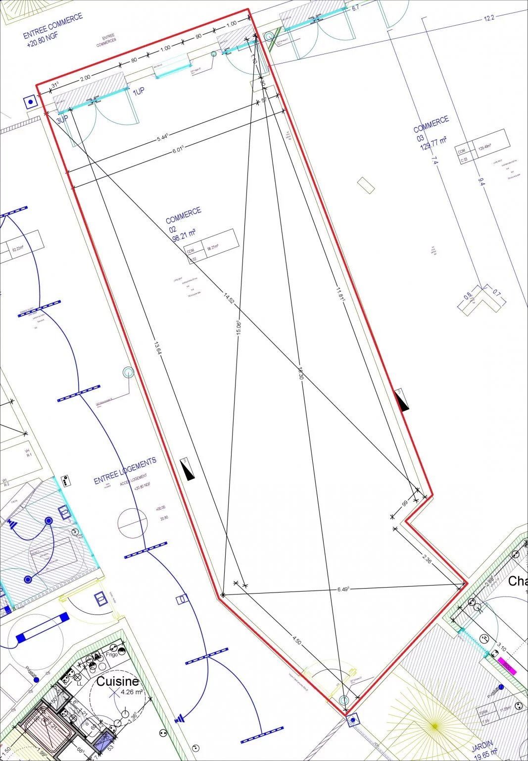 Local commercial pré-aménagé 95 m2