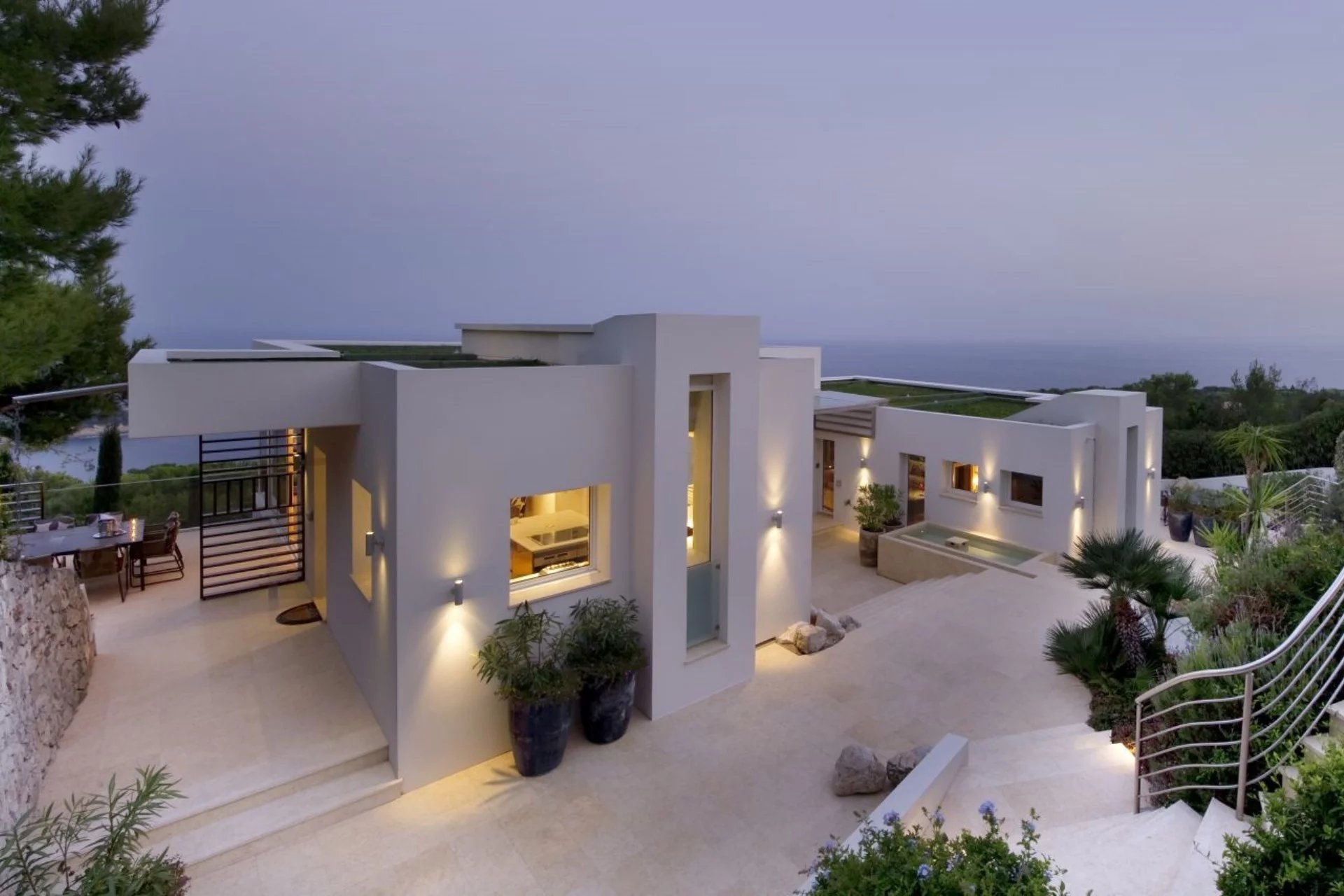 Luxury, modern 7-bedroom villa with hotel service