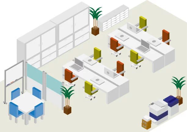 Isometric office floor illustration