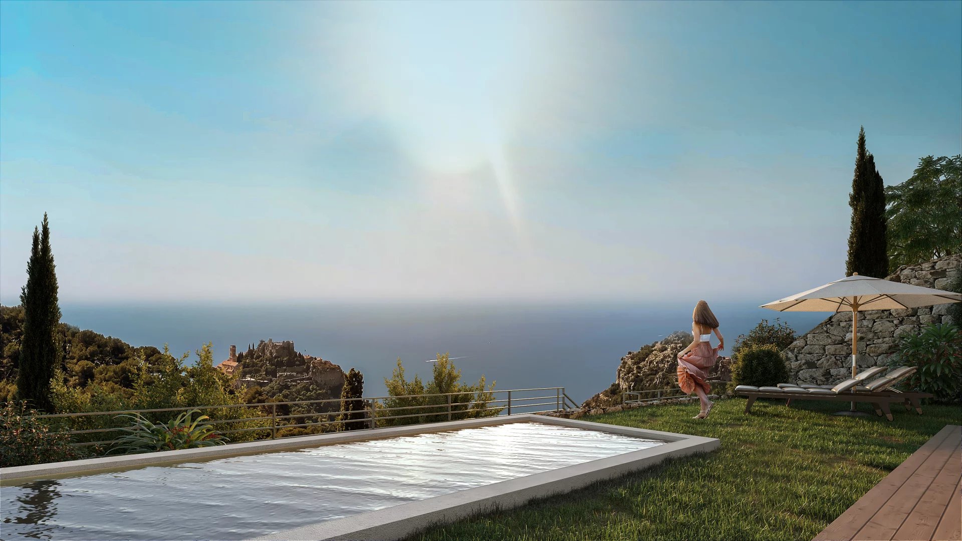 Eze - Villa neuve 223m², piscine, vue mer