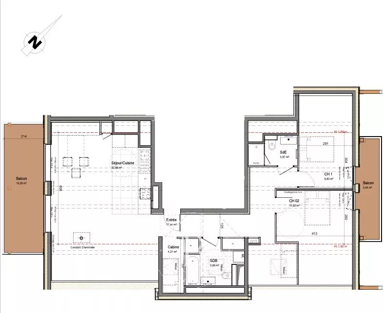 Photo of New Apartment - Montriond École - T3+ | 81 m² | Top Floor with Balcony, Parking, and Cellar