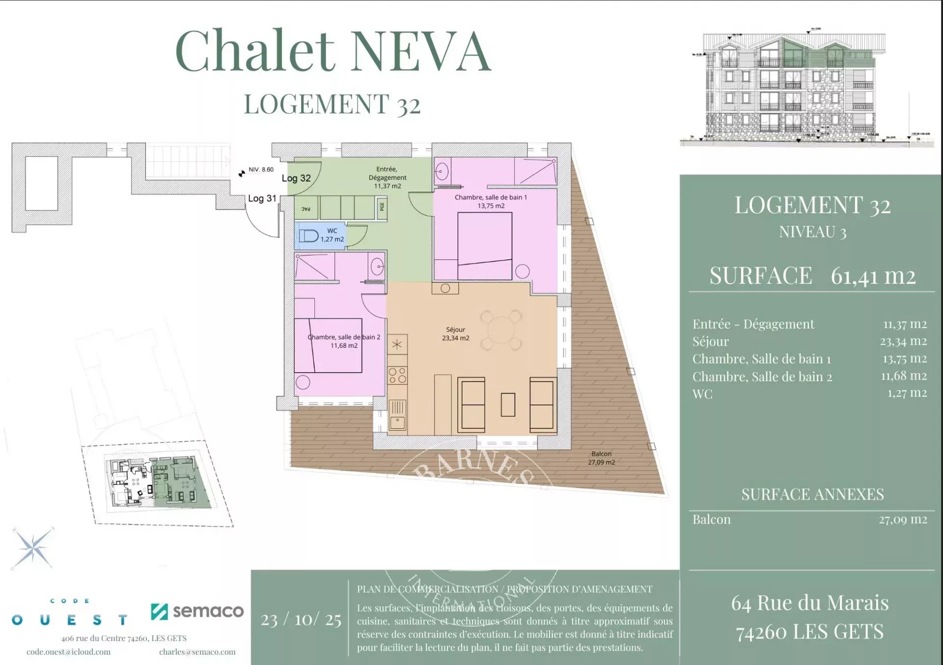 Photo of Les Gets - T3 apartment of 61,41 sqm - New construction off-plan - Village center