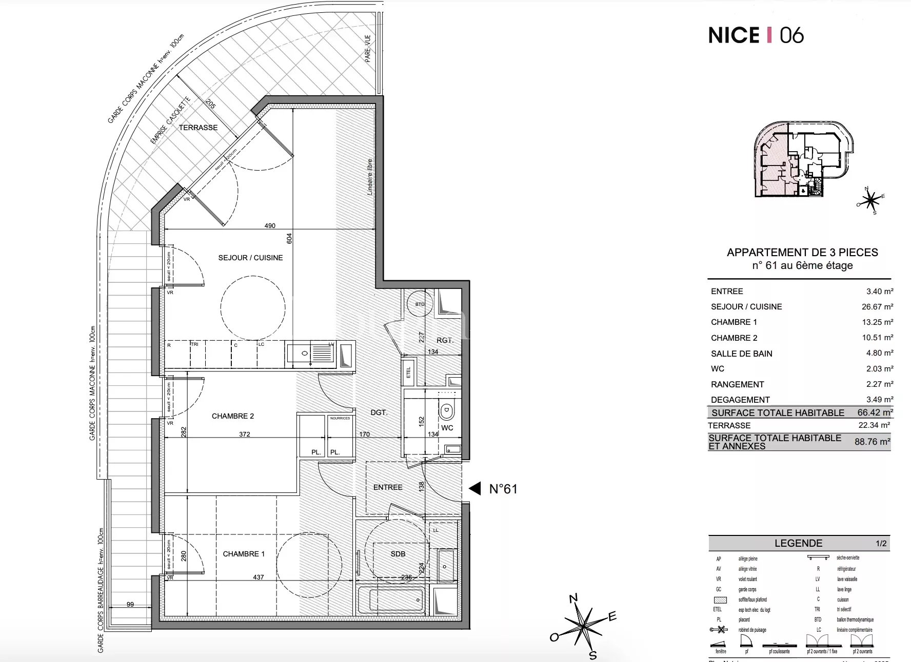 NICE – Appartement neuf 3 pièces 66m2 le port grande terrasse - Image nᵒ3