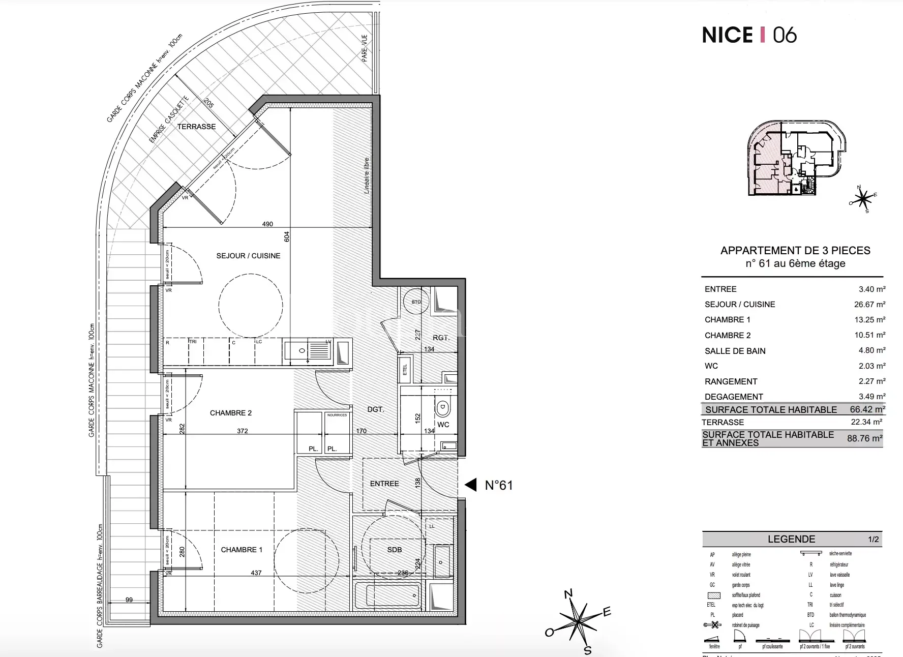 NICE – Appartement neuf 3 pièces 66m2 le port grande terrasse - Image nᵒ3