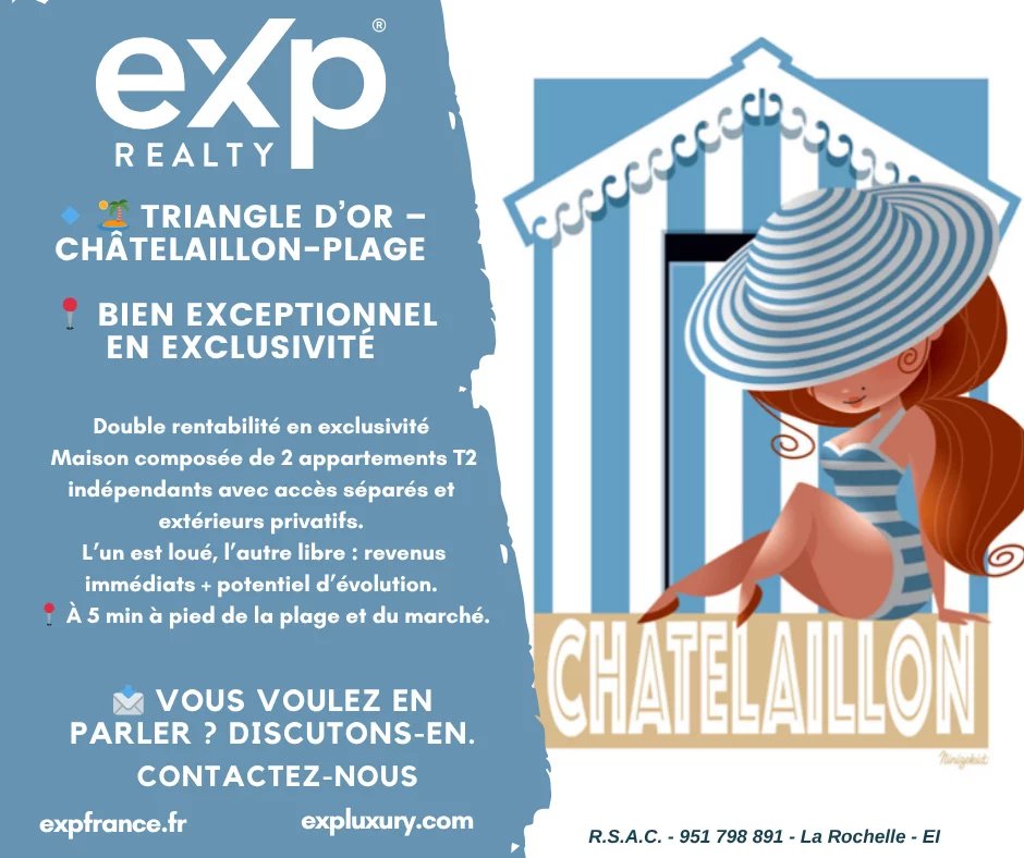 Maison divisible ou familiale – Triangle d’Or de Châtelaillon