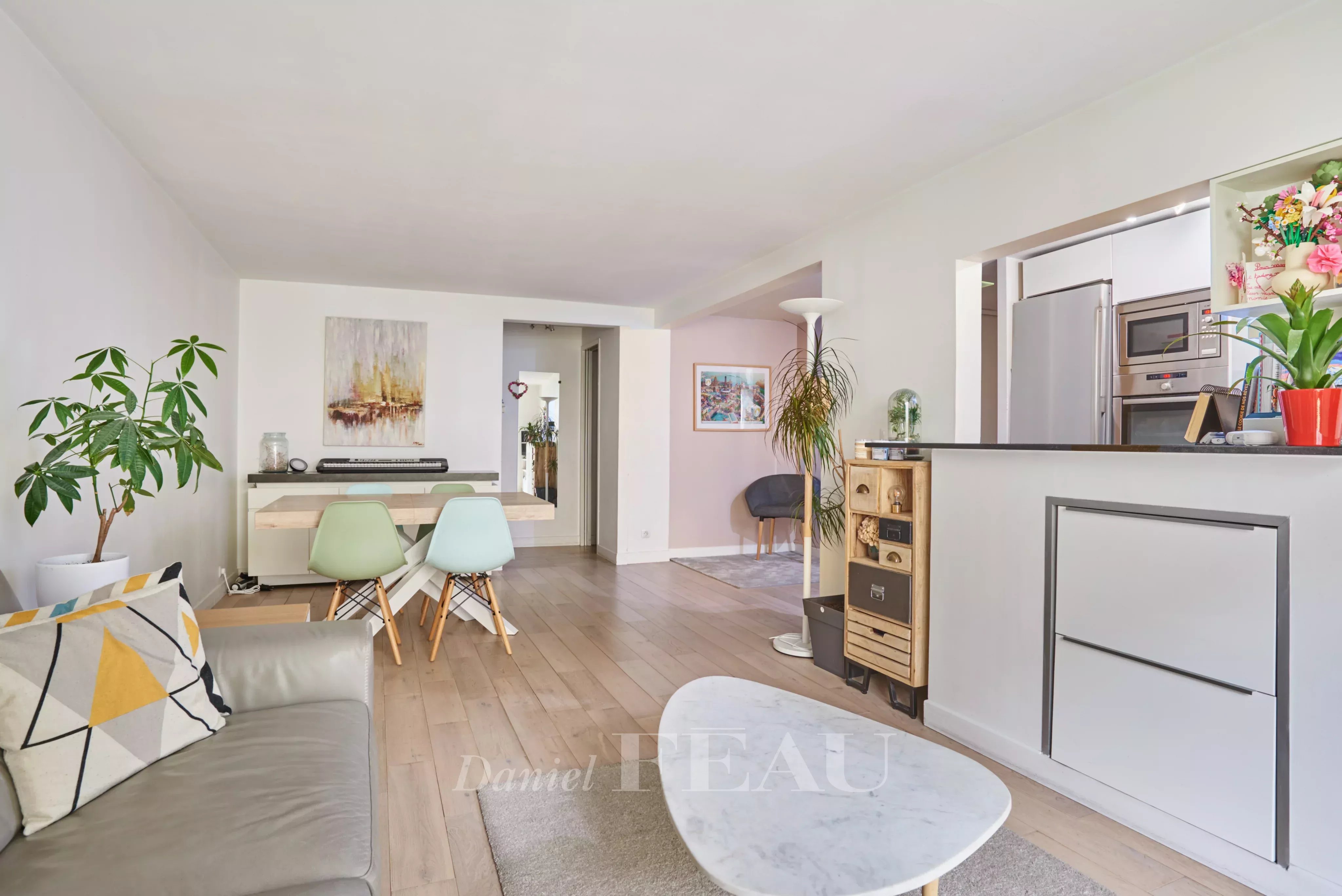 Living room and dining room