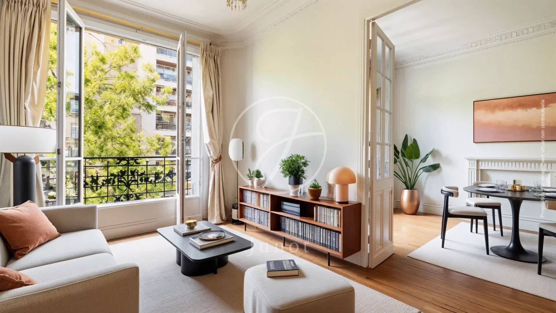 Paris 16e - AVENUE DE VERSAILLES / MAISON DE LA RADIO - Appartement à vendre - 3 pièces - 55,14m² Carrez - 1 chambre - Vues dégagées et arborées.