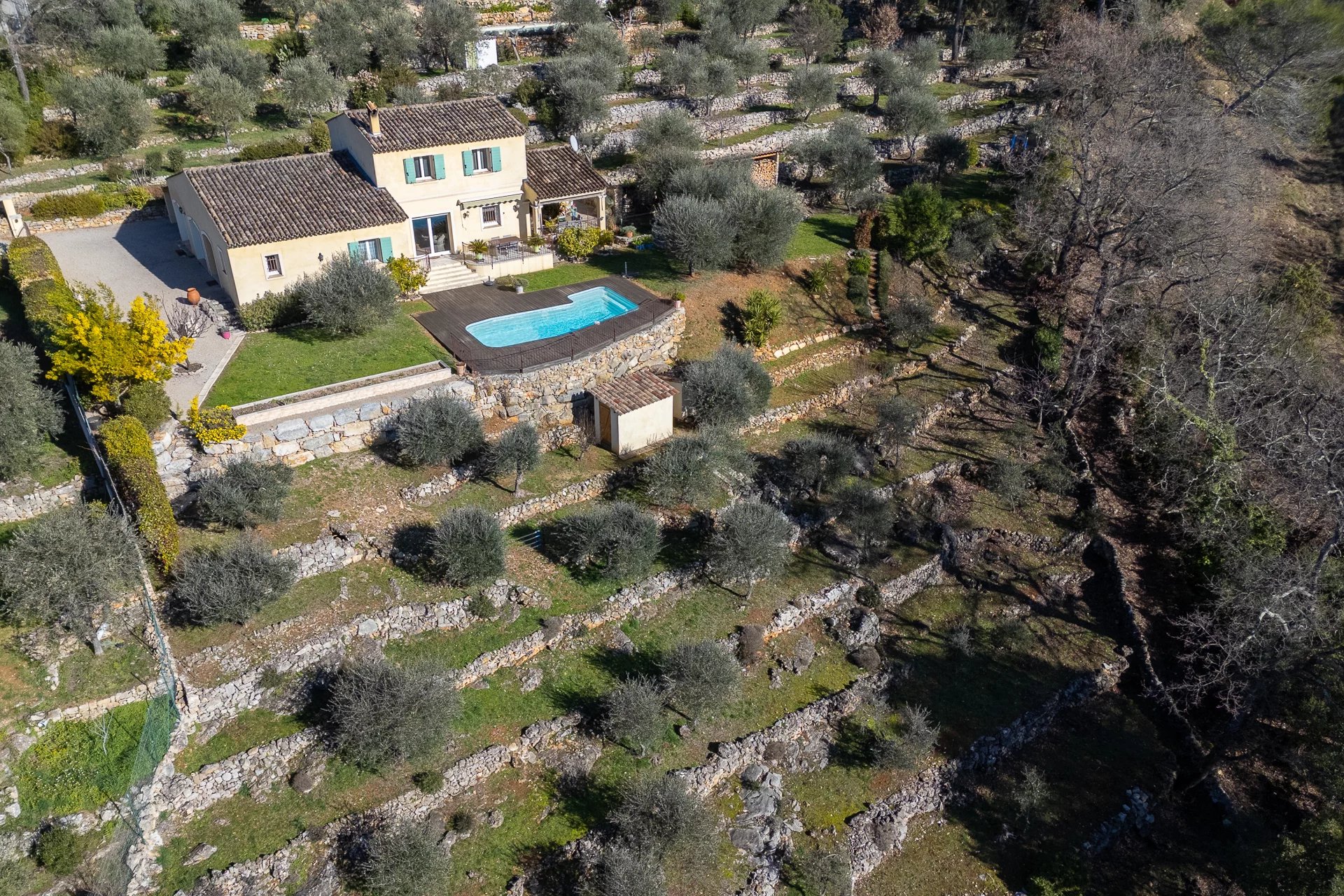 Propriété avec 4 chambres en lisière de forêt avec oliveraie