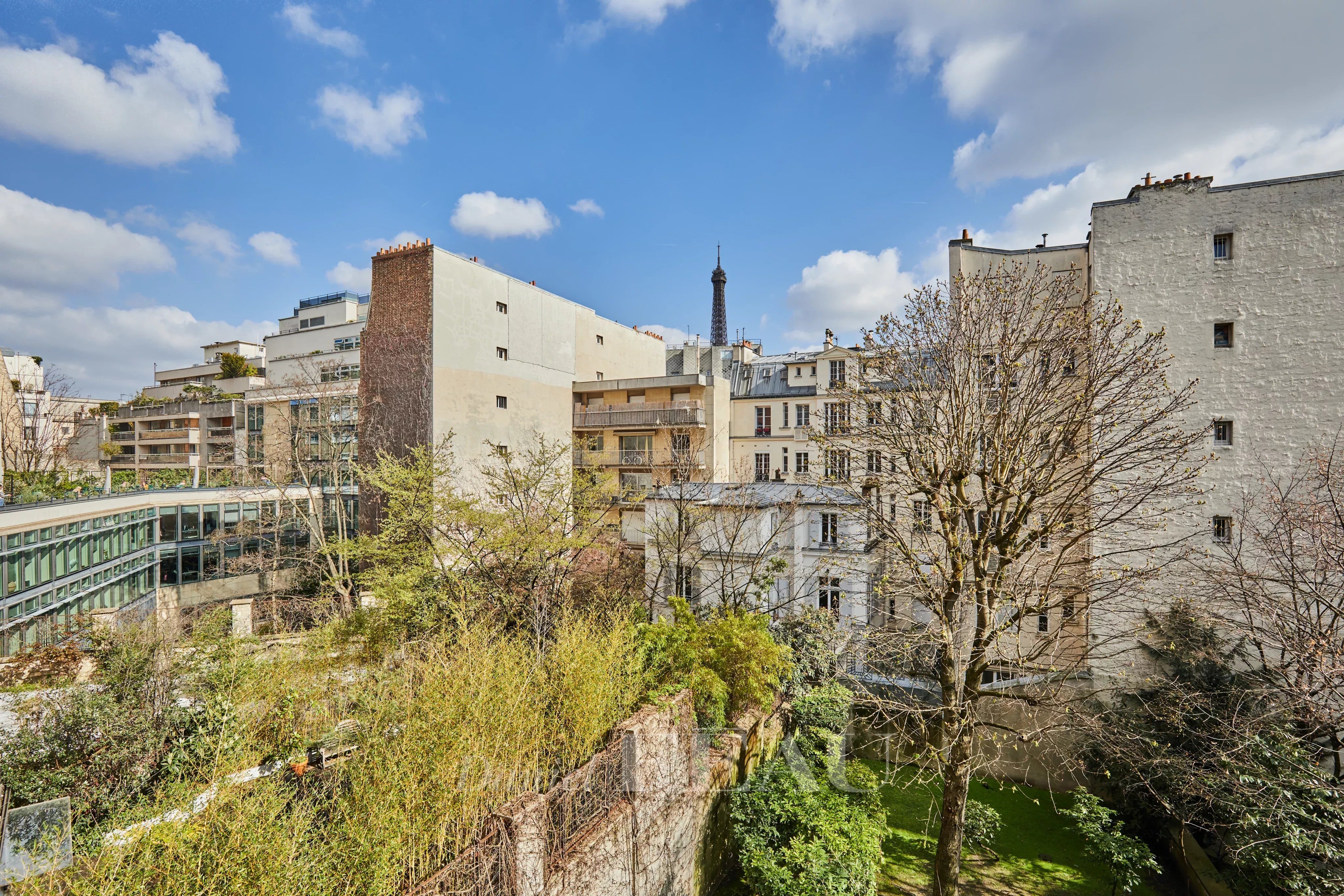 Vue jardin et tour Eiffel