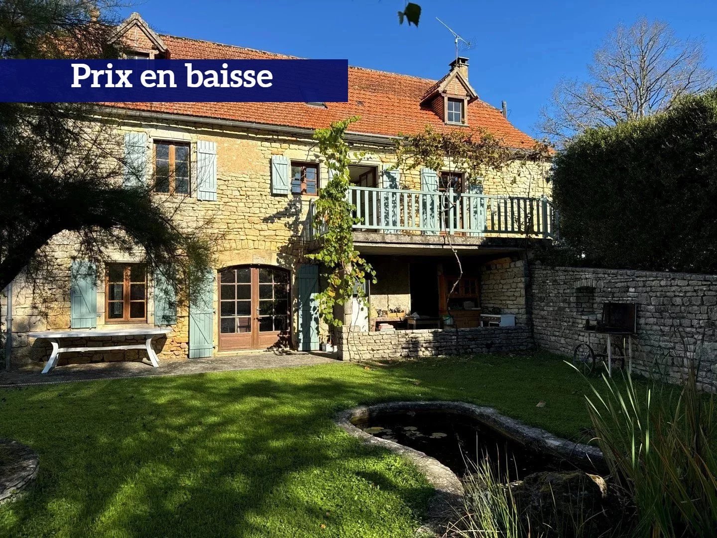 Belle maison en pierre avec piscine, au calme, sur un terrain de 1 800 m²
