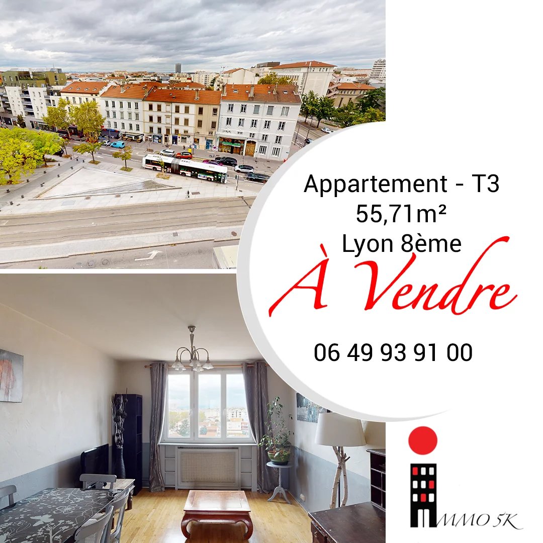 LYON 8ème - Appartement T3 - 55,71m2 - Cave