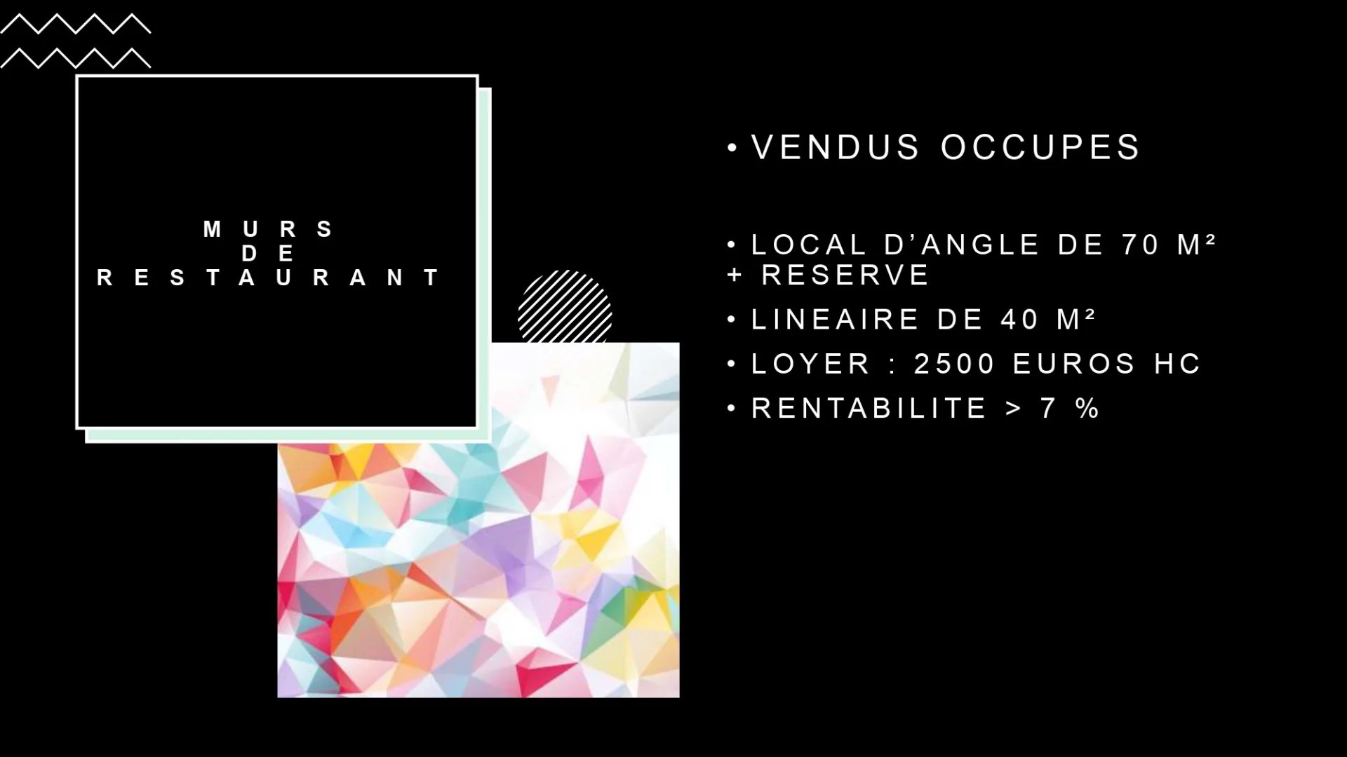 SECTEUR RIQUET - MURS DE BOUTIQUE DE RESTAURANT OCCUPES --  RENTABILITE > 6,50 %