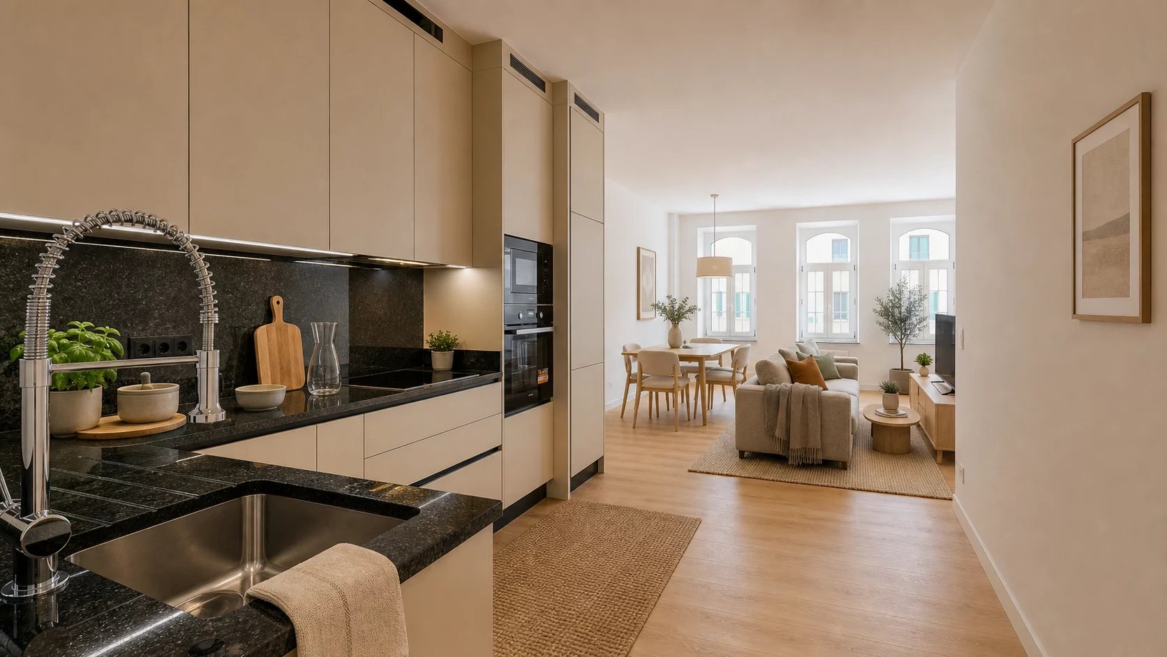 Belle Époque rénovée 2026 : 64 m² au coeur d'Esch, parquet chêne et fenêtres cintrées — photo 4