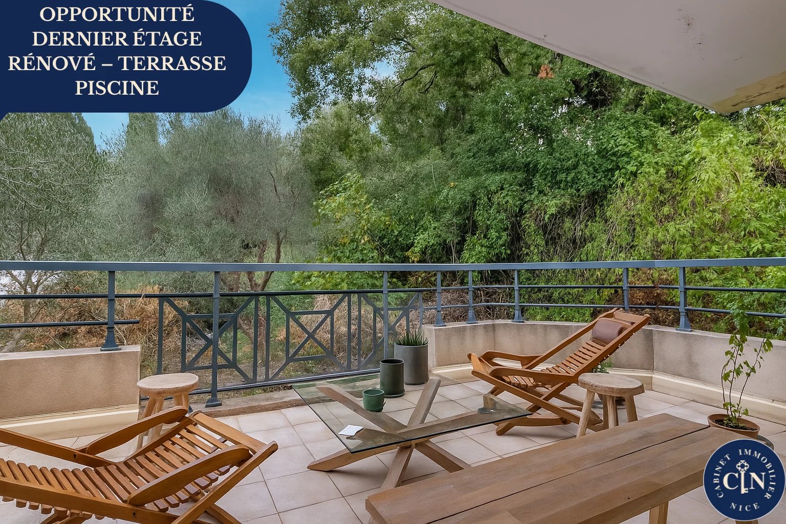 Appartement 2 pièces avec grande terrasse – Dernier étage – Nice Ouest / Corniche Fleurie