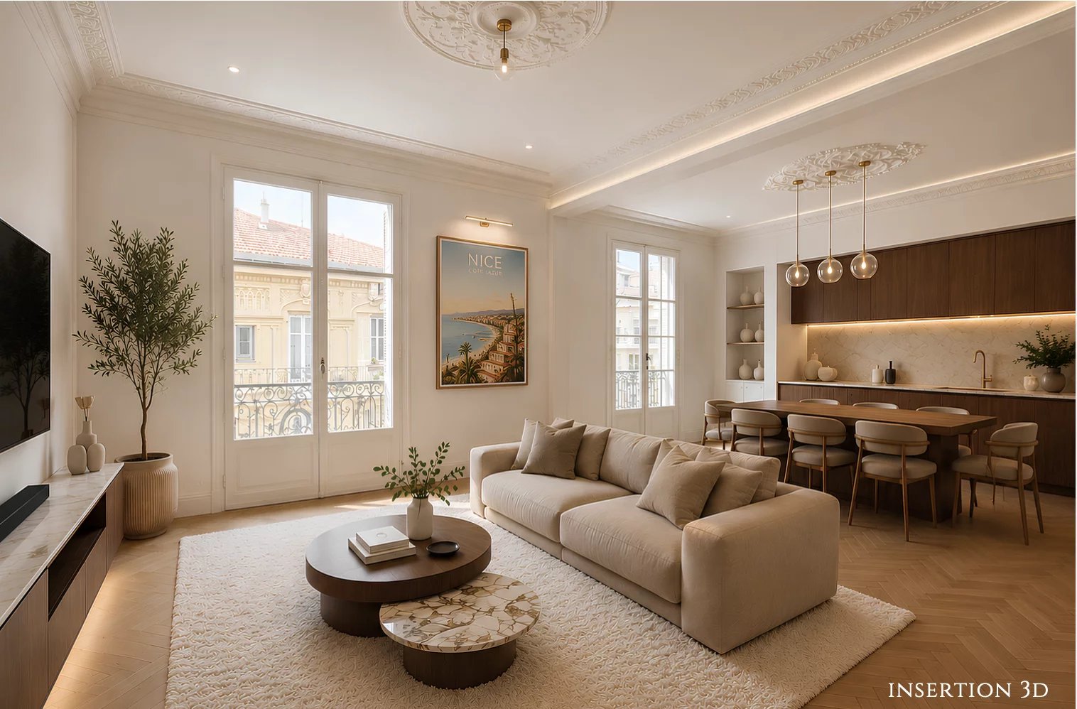 FOR SALE – NICE MUSICIENS – 4-ROOM RENOVATED APARTMENT WITH BALCONIES – FULLY RENOVATED BUILDING